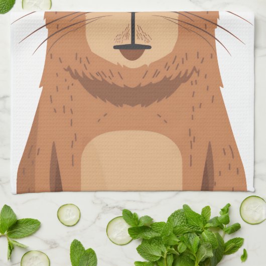 Curious Capybara Portrait Geschirrtuch (Gefaltet)