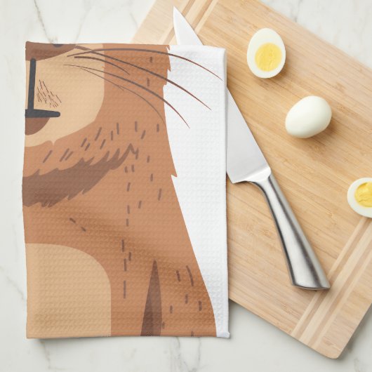 Curious Capybara Portrait Geschirrtuch (Viertel Falte)