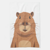 Curious Capybara Portrait Geschirrtuch (Vertikal)