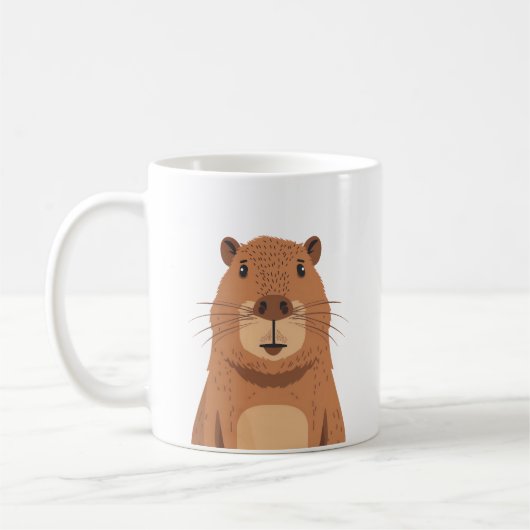 Curious Capybara Portrait Kaffeetasse (Links)