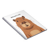 Curious Capybara Portrait Notizblock (Rechte Seite)