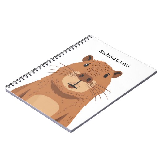 Curious Capybara Portrait Notizblock (Linke Seite)