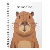 Curious Capybara Portrait Notizblock (Vorderseite)
