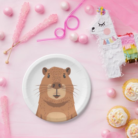 Curious Capybara Portrait Pappteller (Party)