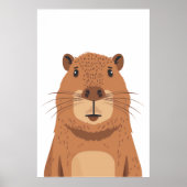 Curious Capybara Portrait Poster (Vorne)
