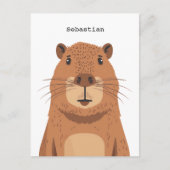 Curious Capybara Portrait Postkarte (Vorderseite)