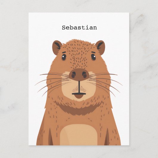 Curious Capybara Portrait Postkarte (Vorderseite)