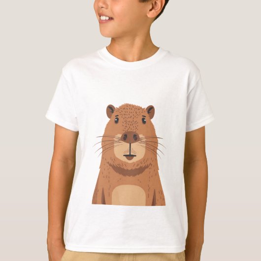 Curious Capybara Portrait T-Shirt (Vorderseite)