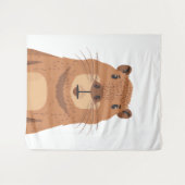 Curious Capybara Portrait Wandteppich (Vorderseite (Horizontal))