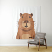 Curious Capybara Portrait Wandteppich (Beispiel)