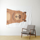 Curious Capybara Portrait Wandteppich (Beispiel (Horizontal))