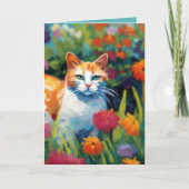 Curious Cat In the Garden Greetings Card Karte (Vorderseite)