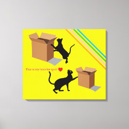 Curious Cats and Their Favorite Box Canvas Print Leinwanddruck