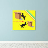 Curious Cats and Their Favorite Box Canvas Print Leinwanddruck (Insitu (Holzboden))
