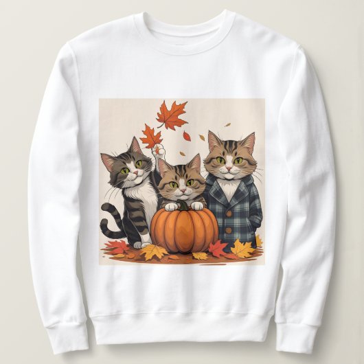 Curious cats - Cozy Autumn Sweatshirt (Design vorne)