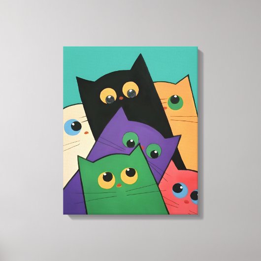 Curious Cats Leinwanddruck (Vorderseite)
