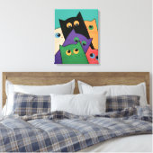Curious Cats Leinwanddruck (Insitu (Schlafzimmer))