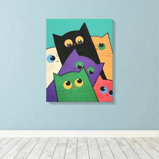 Curious Cats Leinwanddruck (Insitu (Holzboden))