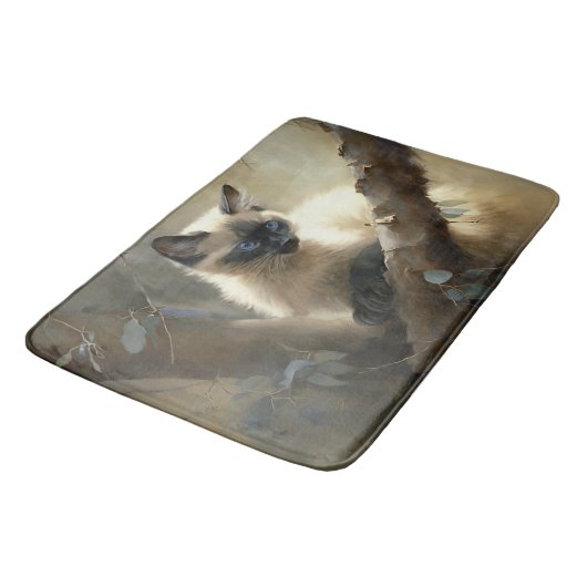 Curious Climber Siamese Kitten Badematte (Schrägansicht)