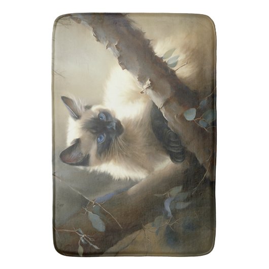 Curious Climber Siamese Kitten Badematte (Vorderseite Vertikal)