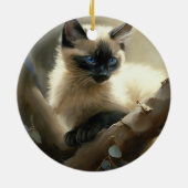 Curious Climber Siamese Kitten Keramik Ornament (Hinten)