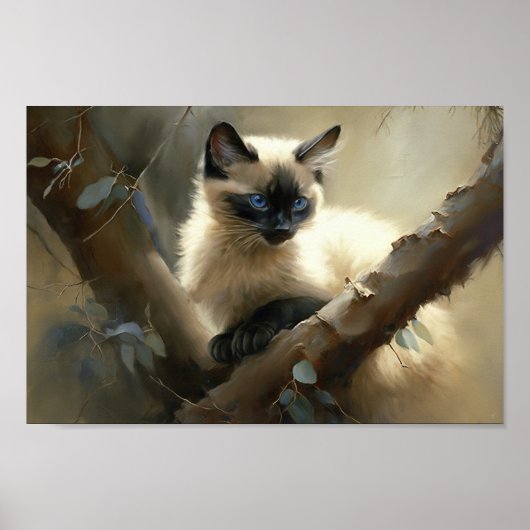 Curious Climber Siamese Kitten Poster (Vorne)