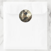 Curious Climber Siamese Kitten Runder Aufkleber (Tasche)