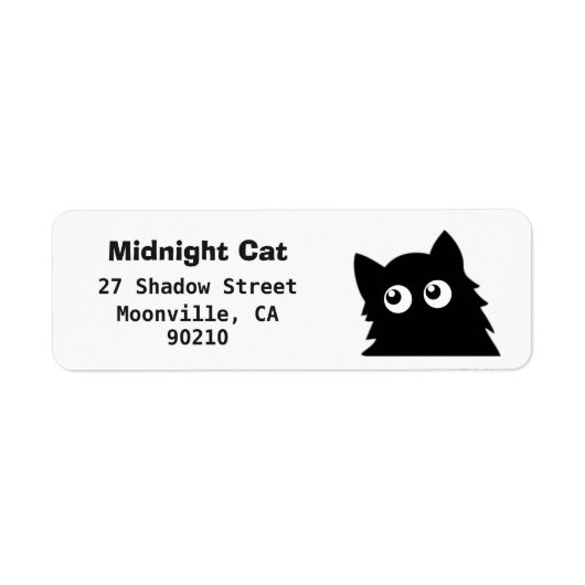 Curious Cute Cat Black Cat Return Address Labels (Vorne)