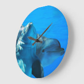 Curious Dolphins Wall Clock Große Wanduhr (Winkel)