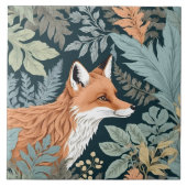 Curious Fox Fern Blätter William Morris Inspiriert Fliese (Vorderseite)