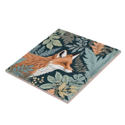 Curious Fox Fern Blätter William Morris Inspiriert Fliese (Seite)