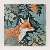 Curious Fox Fern Blätter William Morris Inspiriert Puzzle (Vertikal)