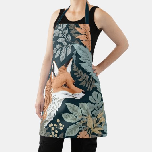 Curious Fox Fern Blätter William Morris Inspiriert Schürze (InSitu)