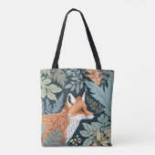 Curious Fox Fern Blätter William Morris Inspiriert Tasche (Rückseite)