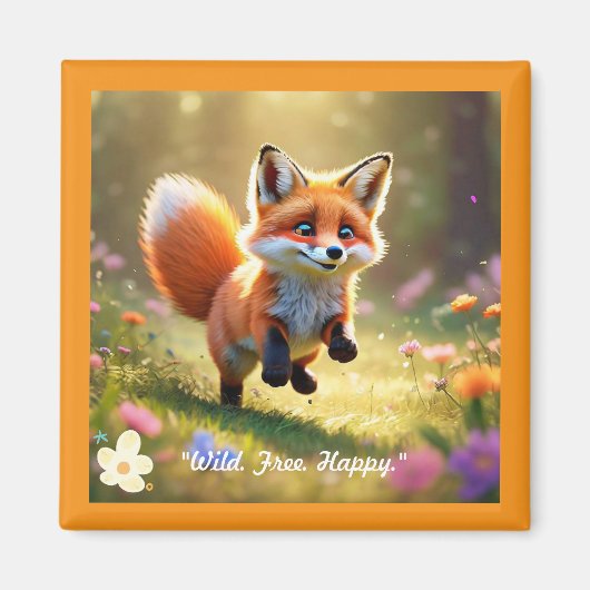 "Curious Fox Kit" Magnet (Vorne)