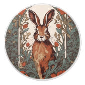 Curious Hare William Morris Inspired Floral Keramikknauf (Vorderseite)