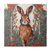 Curious Hare William Morris Inspirierte floral Fliese (Vorderseite)