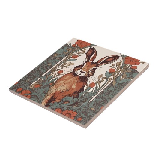 Curious Hare William Morris Inspirierte floral Fliese (Seite)