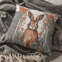 Curious Hare William Morris Inspirierte floral Kissen