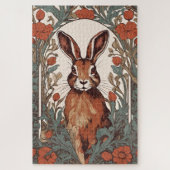 Curious Hare William Morris Inspirierte floral Puzzle (Vertikal)