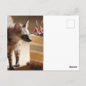 Curious Hyena & Cake Postcard Postkarte (Rückseite)