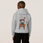 Curious Kittens & Busy Bees Hoodie (Schwarz voll)