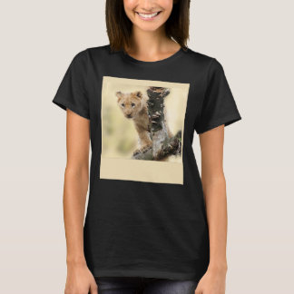 Curious Lion Cub Baby Wild Cat Cute Lions T-Shirt