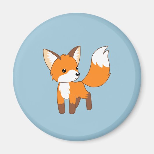 Curious Little Fox Blue Magnet (Vorne)