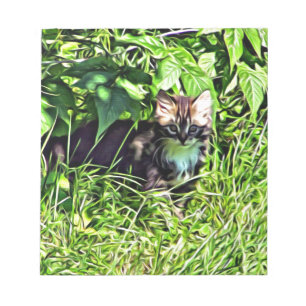 Curious little kitten notizblock