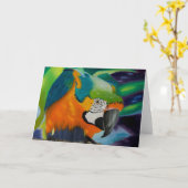 Curious Macaw Karte (Gelbe Blume)