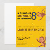 Curious Monkey Birthday Invite | Banana Jungle Einladung (Vorne/Hinten)
