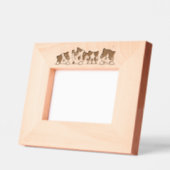 Curious Paws - Cute Cats Friends Peeking Geätzte Rahmen (Links)