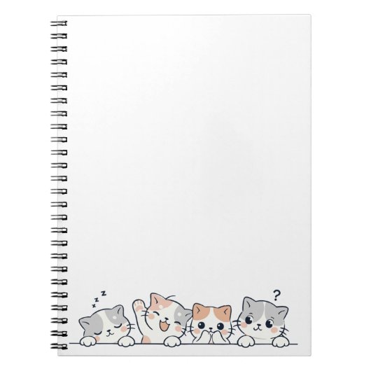 Curious Paws - Cute Cats Friends Peeking Notizblock (Vorderseite)