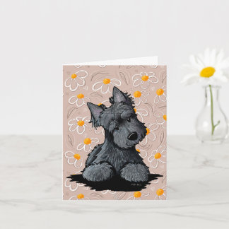Curious Scottie Floral Note Card Karte